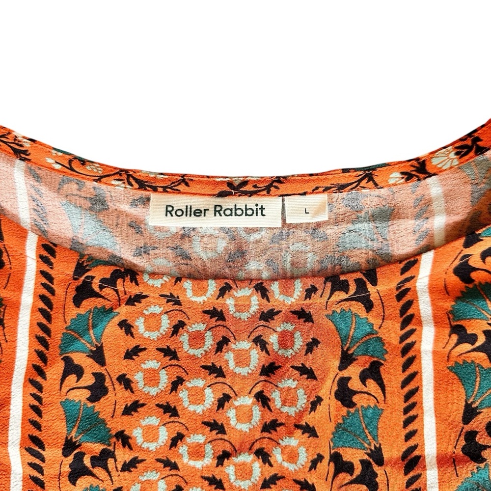 Roller Rabbit Orange and Blue Patterned Blouse - Picture 3 of 6